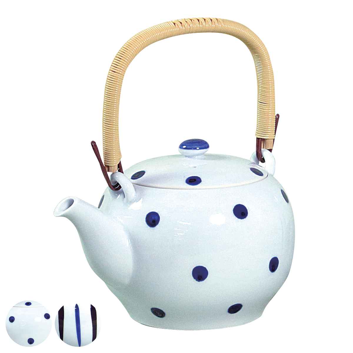 藍花 急須 800ml 古典染付 水玉 磁器 波佐見焼 （ きゅうす