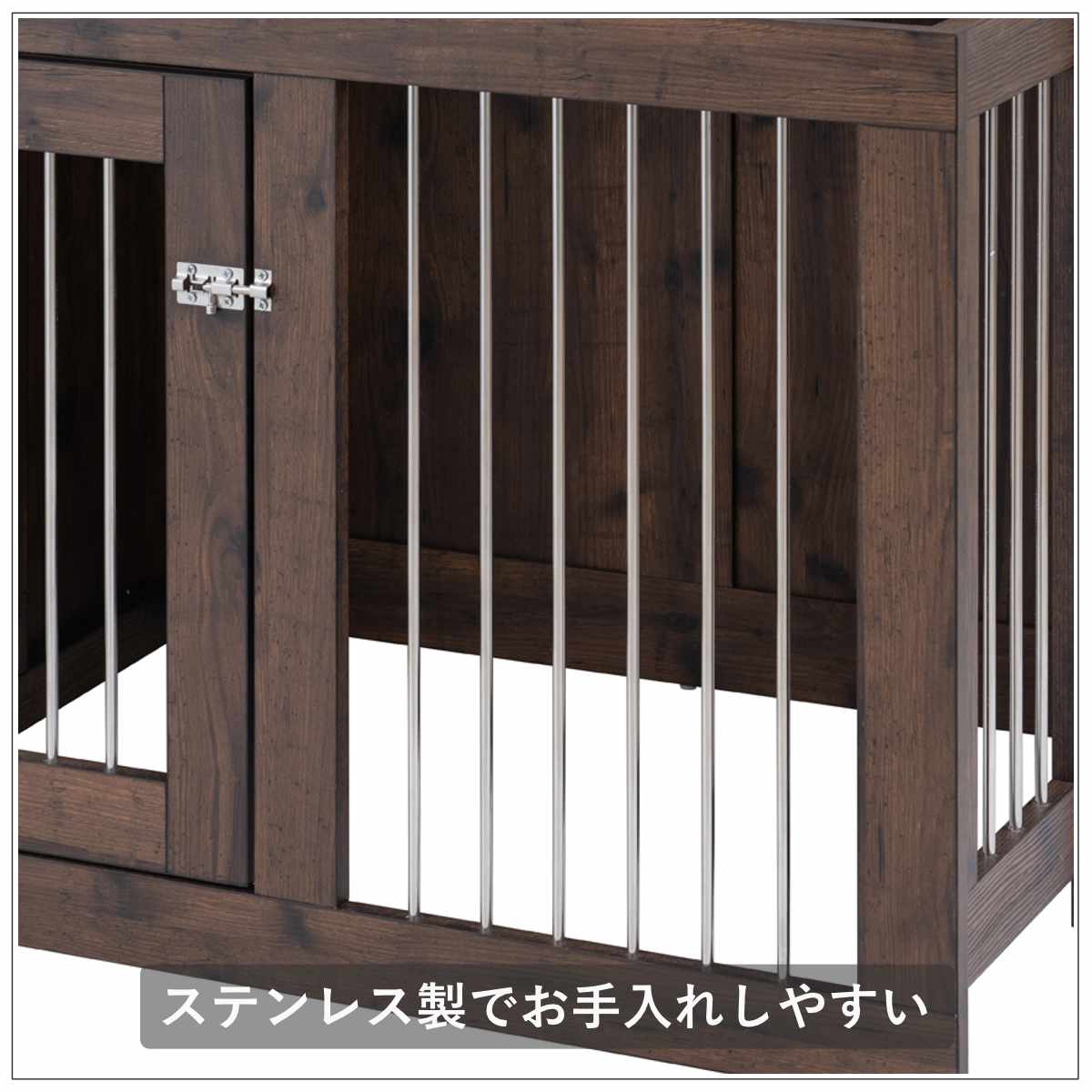 ペットケージ 幅90cm キャビネット ヴィンテージ調 Arizona （ アリゾナ ペット家具 ケージ 家具 収納 引き出し ）の画像