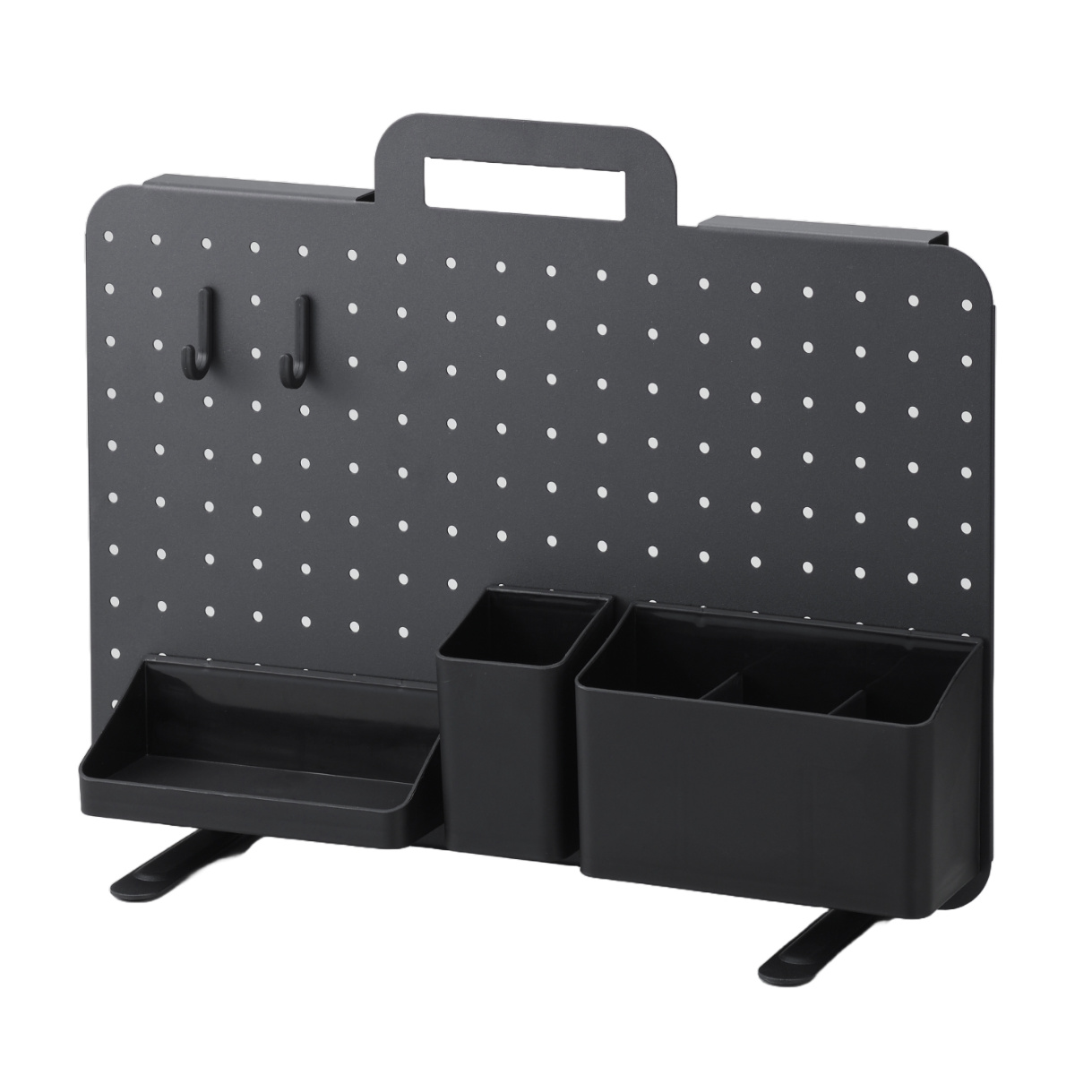 ペグボード 幅45×高さ30cm ハンドル付き 卓上 収納 （ パンチング