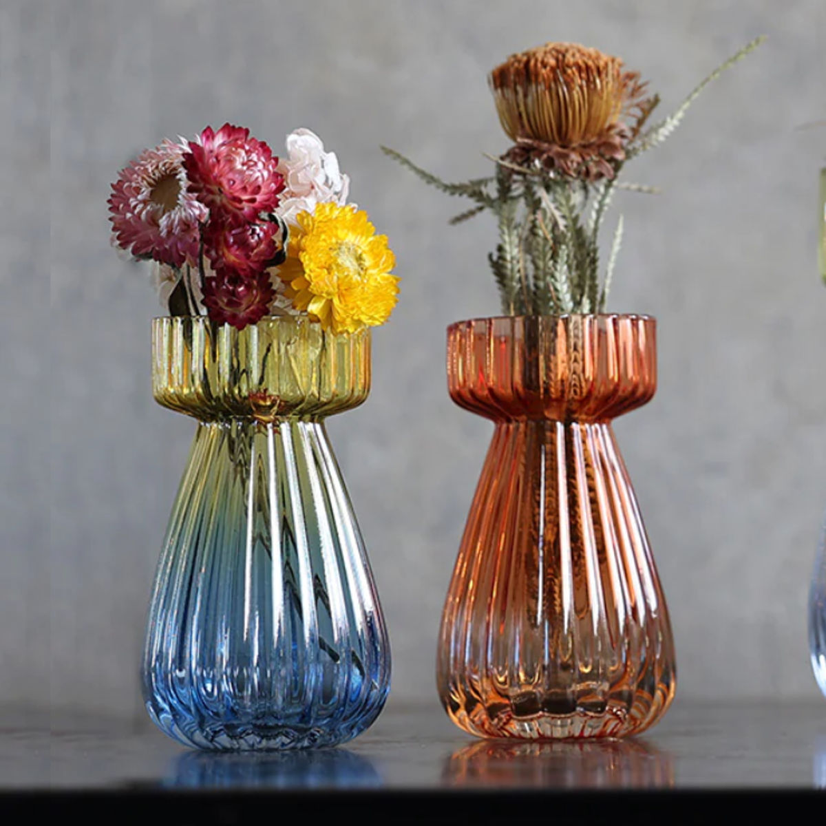 花瓶 トーンフラワーベース ミドル ガラス