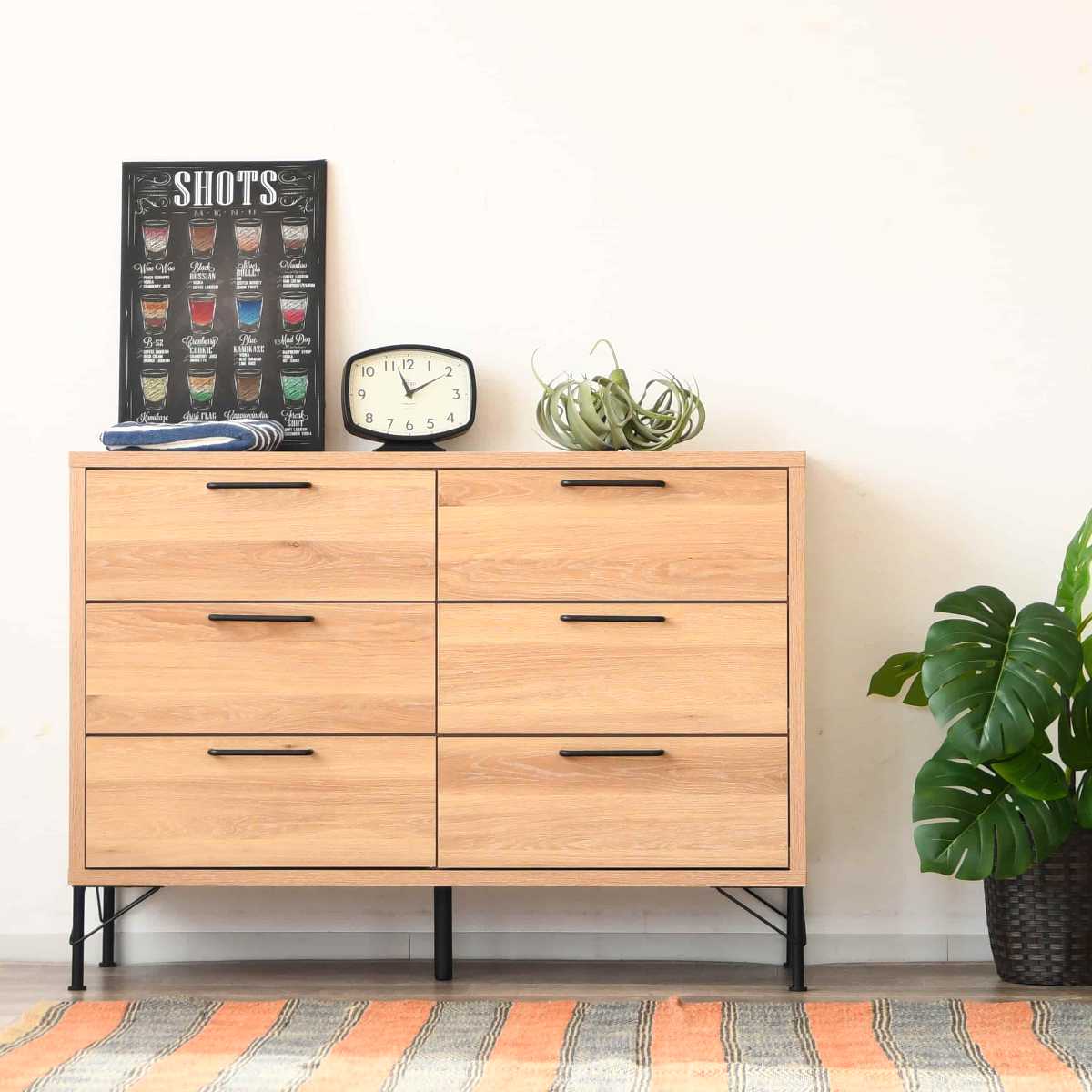 チェスト 幅120cm 3段2列 ナチュラルヴィンテージ 日本製 （ 棚 収納