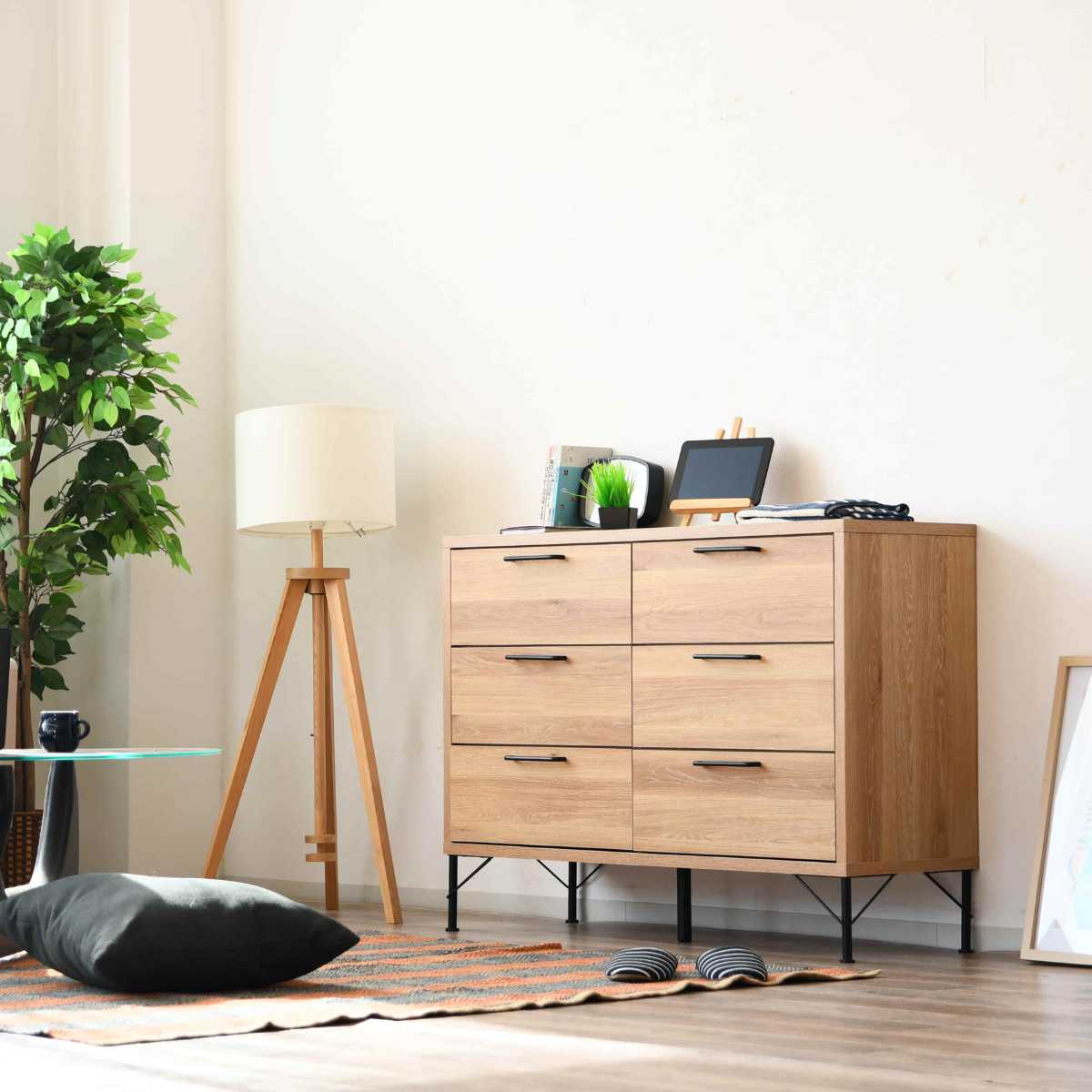 チェスト 幅120cm 3段2列 ナチュラルヴィンテージ 日本製 （ 棚 収納