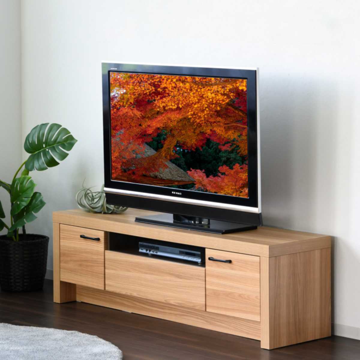 テレビ台 約幅150cm ローボード オーク柄 ナチュラルデザイン （ TV台