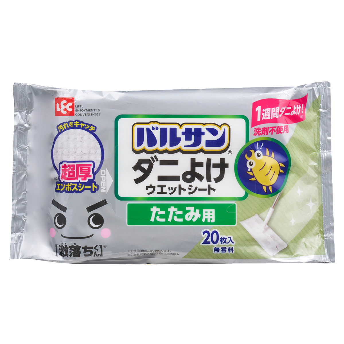 バルサン 激落ちくん 畳用 超厚ダニよけ ウェットシート （ レック げきおちくん 掃除用 シート 20枚 畳 たたみ 床 床掃除 ダニ ダニよけ ）