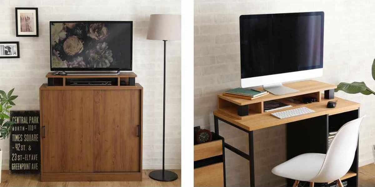 ホームテイスト（HOME taste） モニター台 幅79.2cm テレビ下収納 木目