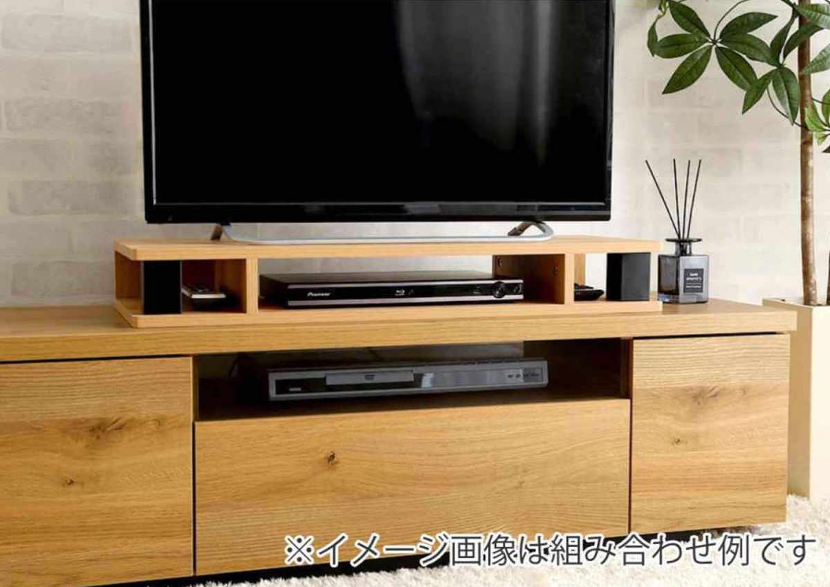 ホームテイスト（HOME taste） モニター台 幅79.2cm テレビ下収納 木目