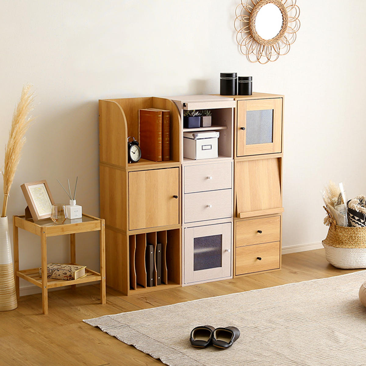 ホームテイスト（HOME taste） キューブラック 幅35cm 引き出し 2段