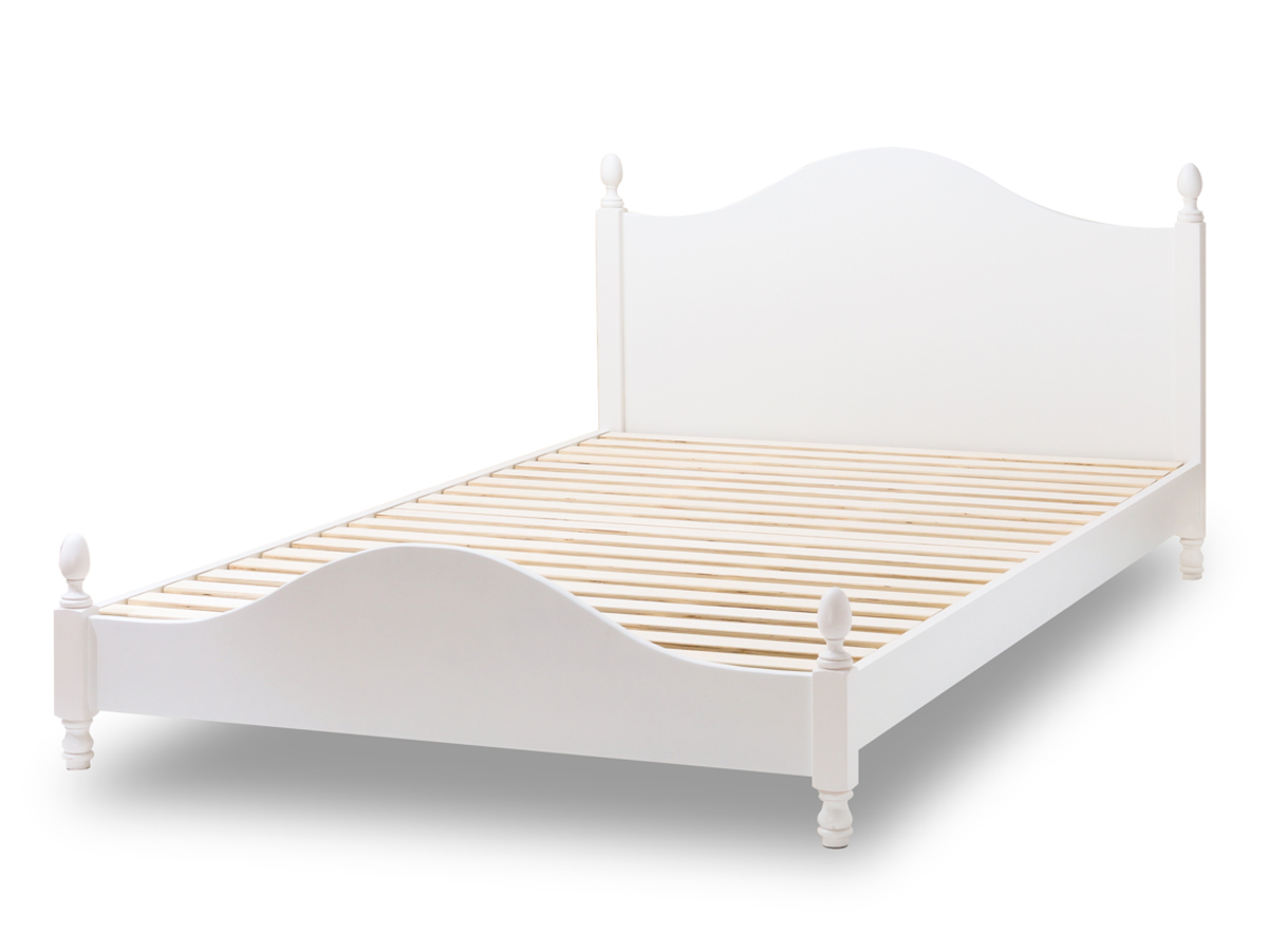 ベッド シングル プリンセスデザイン 姫系 すのこ 簡単組立 （ 白