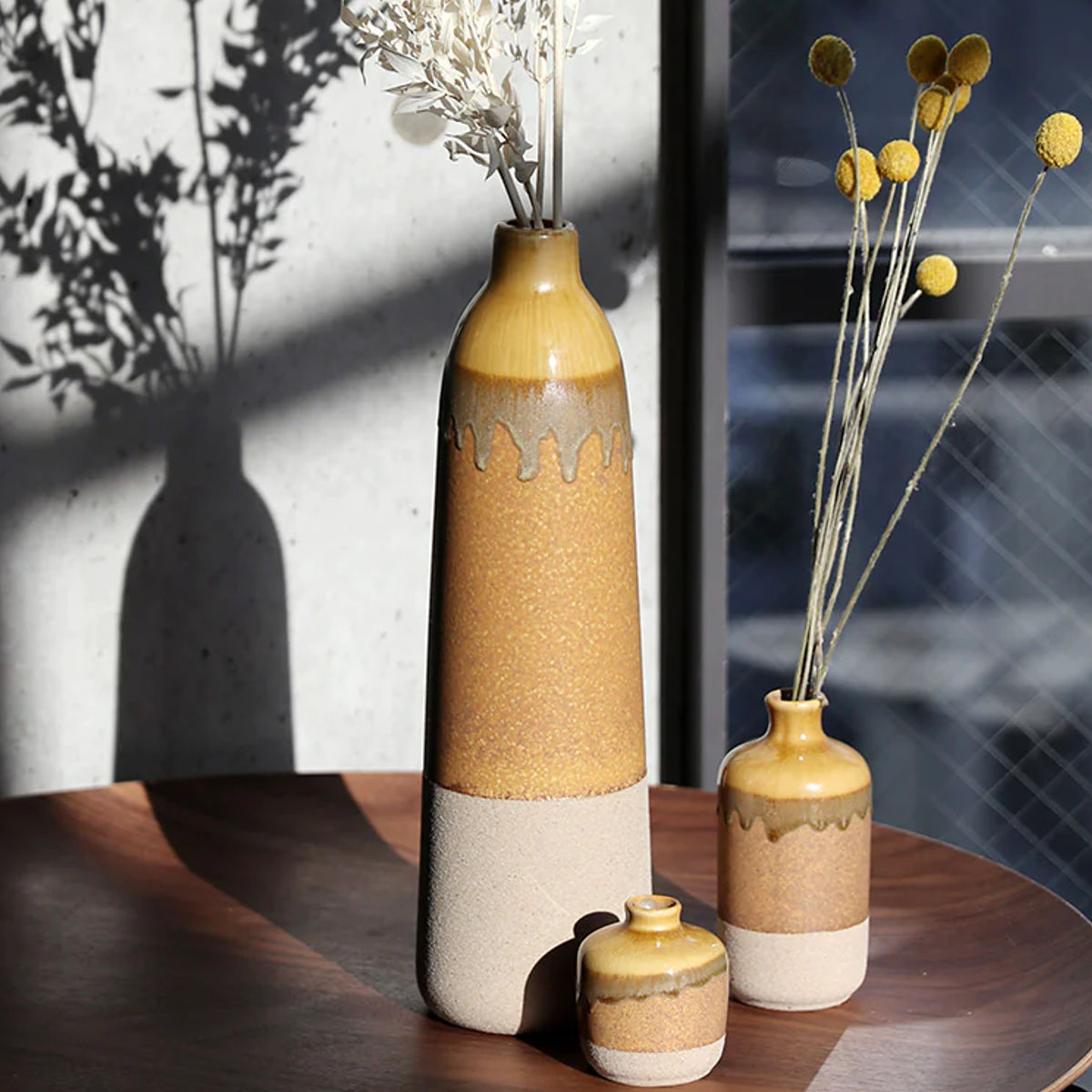 花瓶 ブロン ハニーブラウン tower フラワーベース 花器 陶器