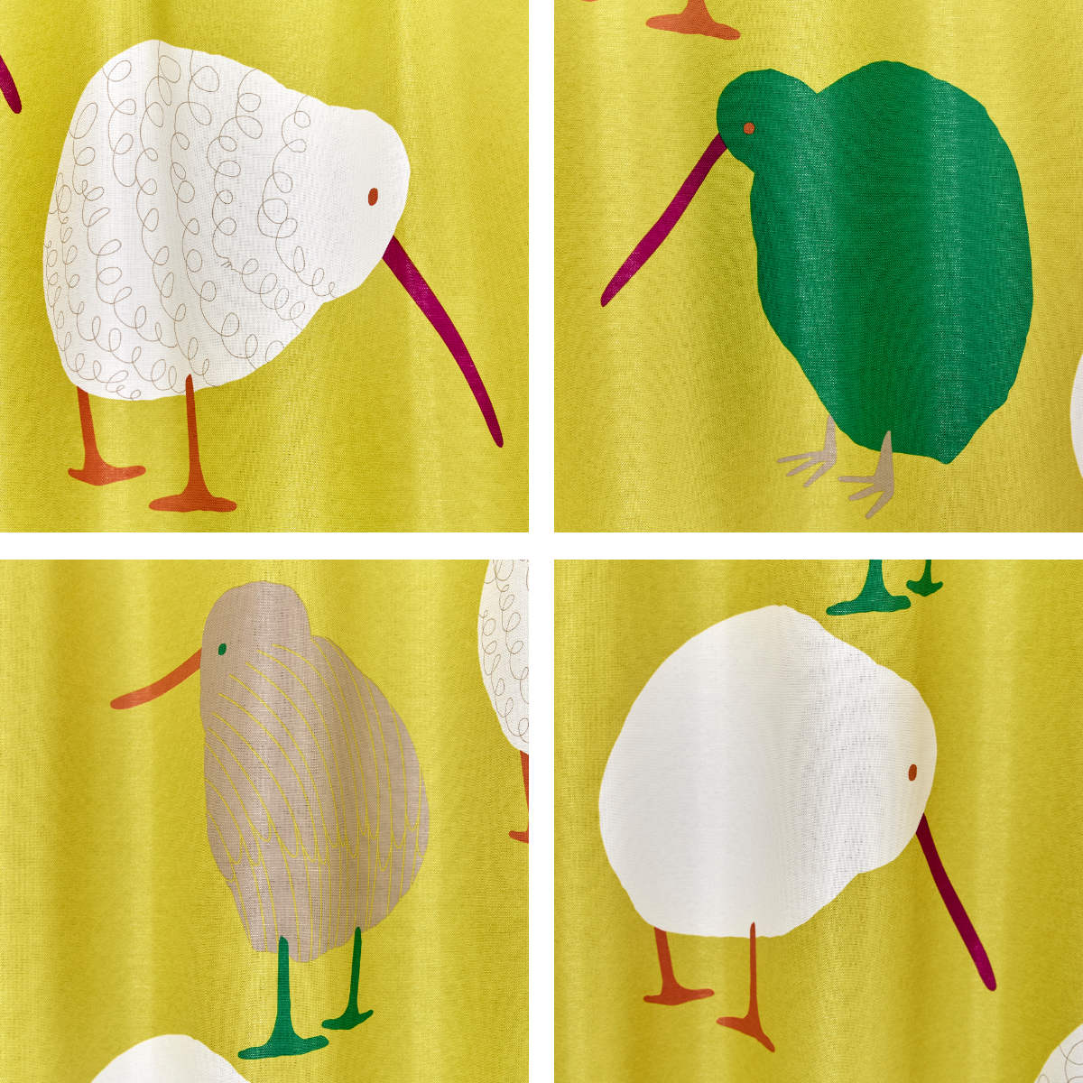 カーテン 遮光2級 テクテクキーウィ 100×...の詳細画像4