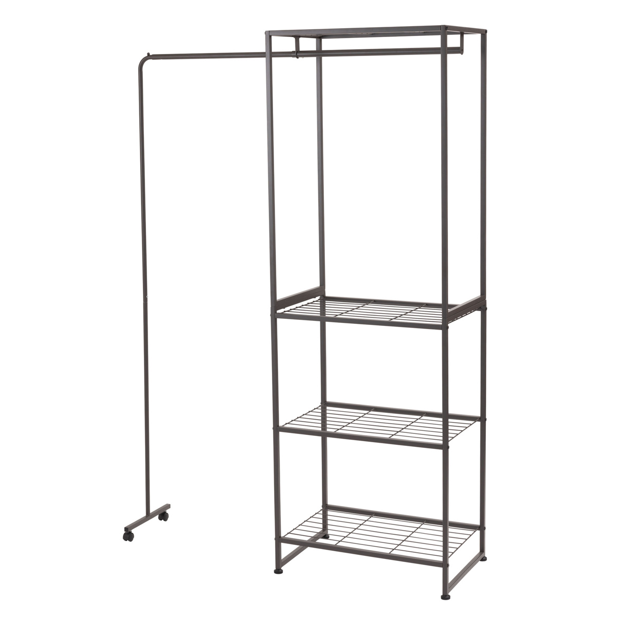 0415-238 コートラック 東谷 ハンガーラック 伸縮ハンガー付 スチールフレーム 幅67.5-152cm