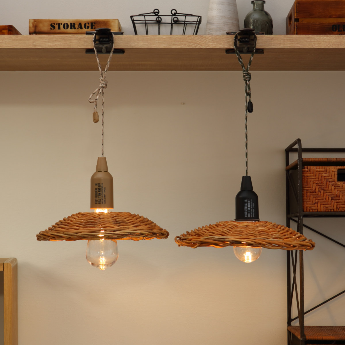 Creer 照明 ランプシェード ポストジェネラル ハングランプ ラタン