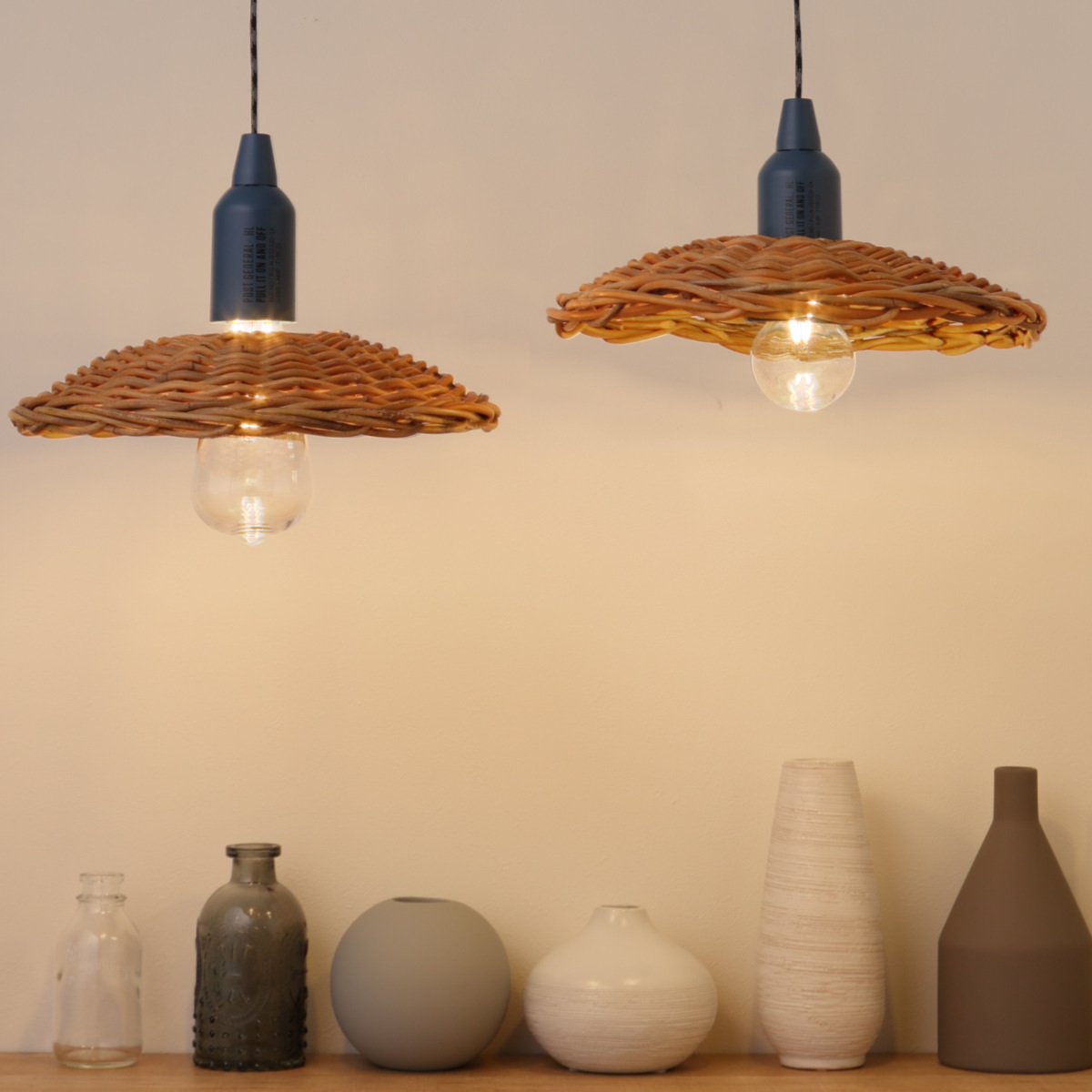 Creer 照明 ランプシェード ポストジェネラル ハングランプ ラタン