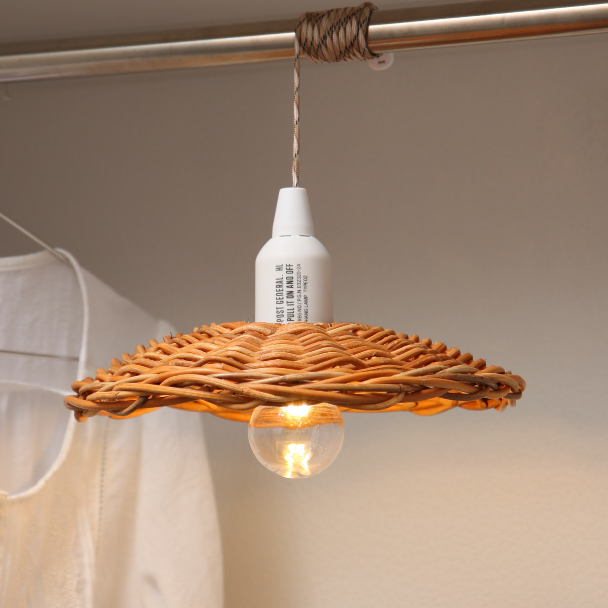 Creer 照明 ランプシェード ポストジェネラル ハングランプ ラタン