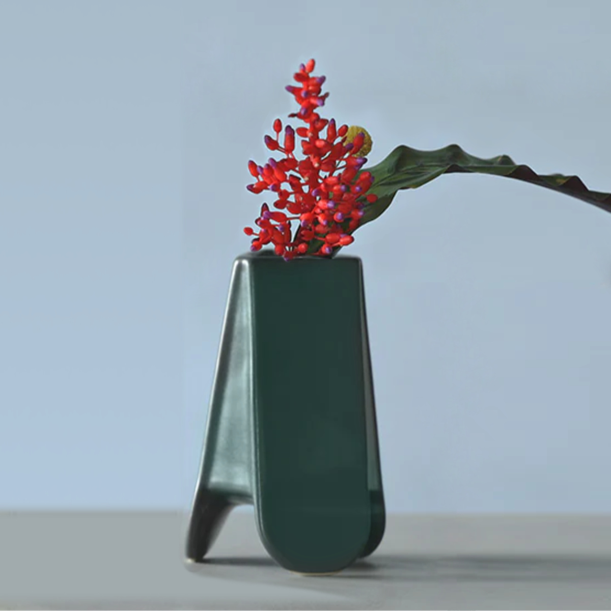 花瓶 ポム ハンターグリーン フラワーベース