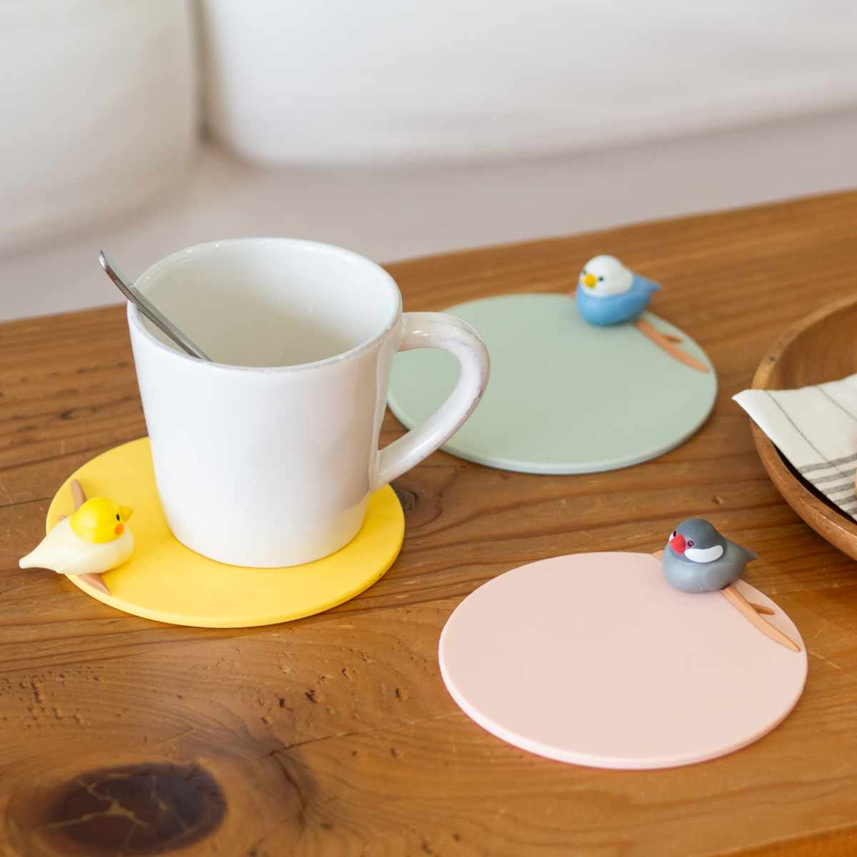 biite コースター 12cm トリさんコースター シリコーン （ 茶托 グラス