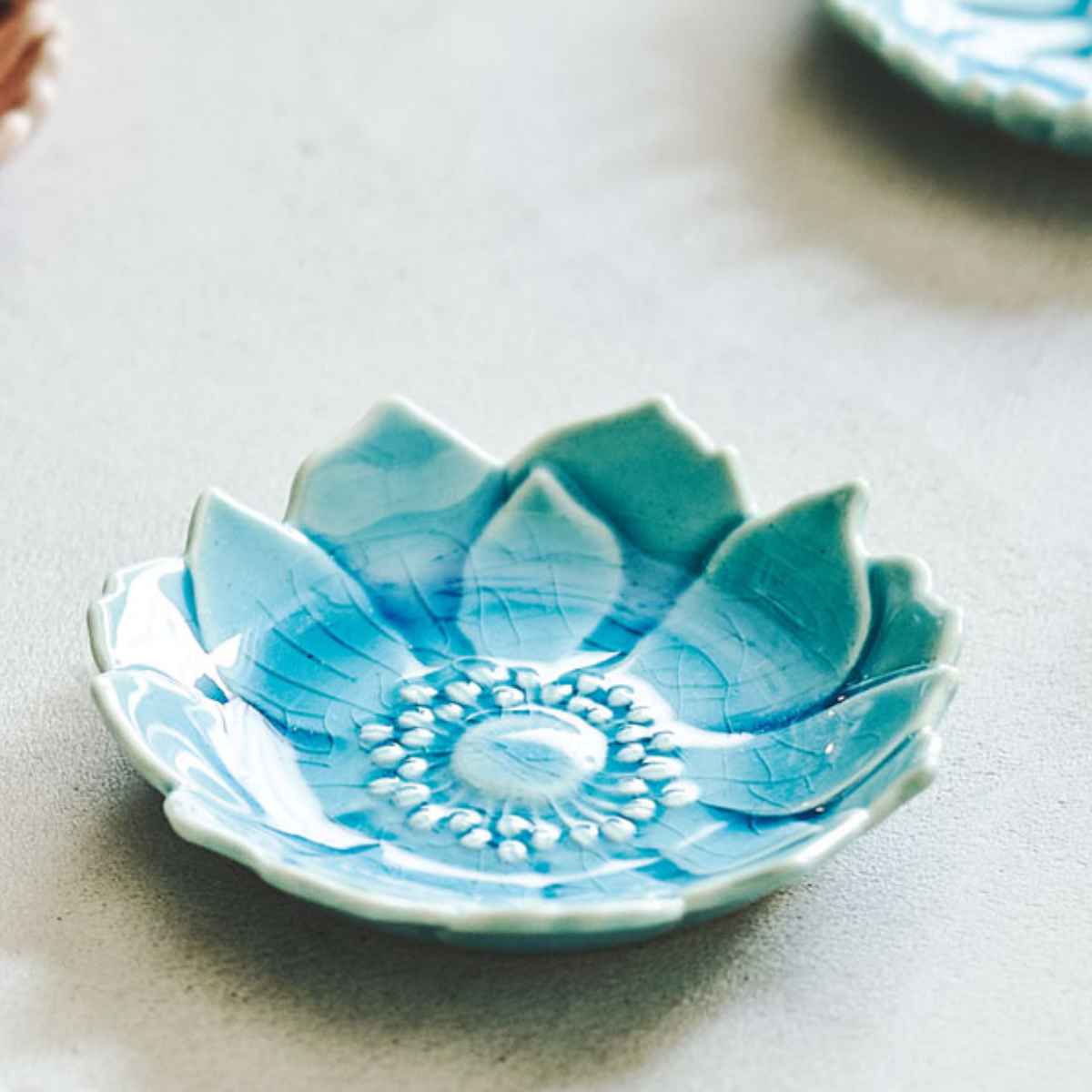 aito製作所 豆皿 アネモネ 7.5cm 形 陶器 瀬戸焼 同色5枚セット （ 食