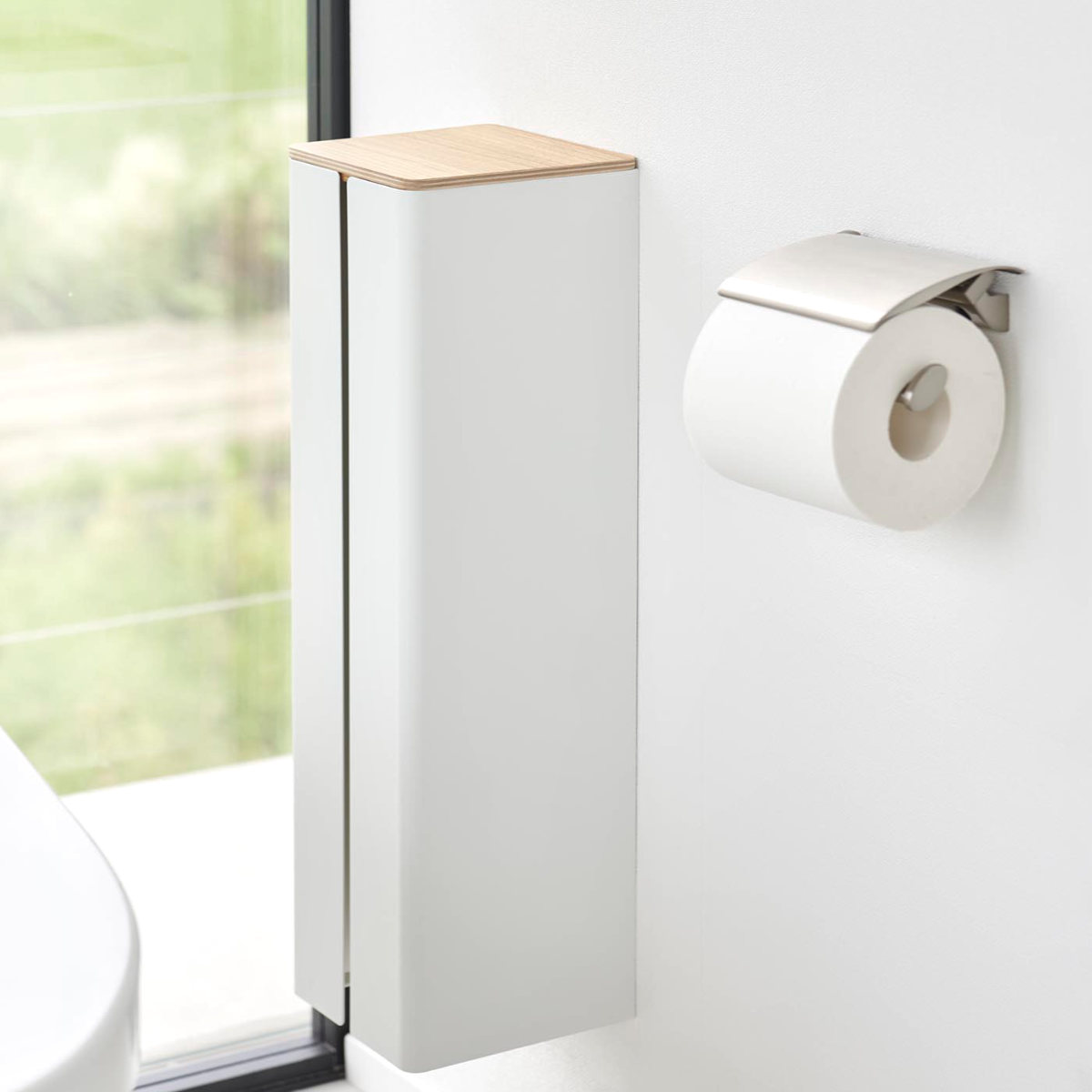 tower 山崎実業 石こうボード壁対応隠せるトイレットペーパーホルダー