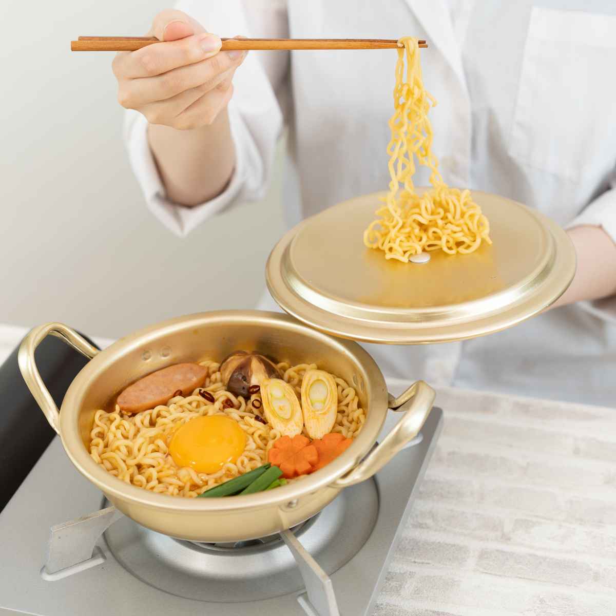 和平フレイズ ラーメン鍋 18cm 浅型 アルミ製 味覚探訪 韓国編 両手鍋