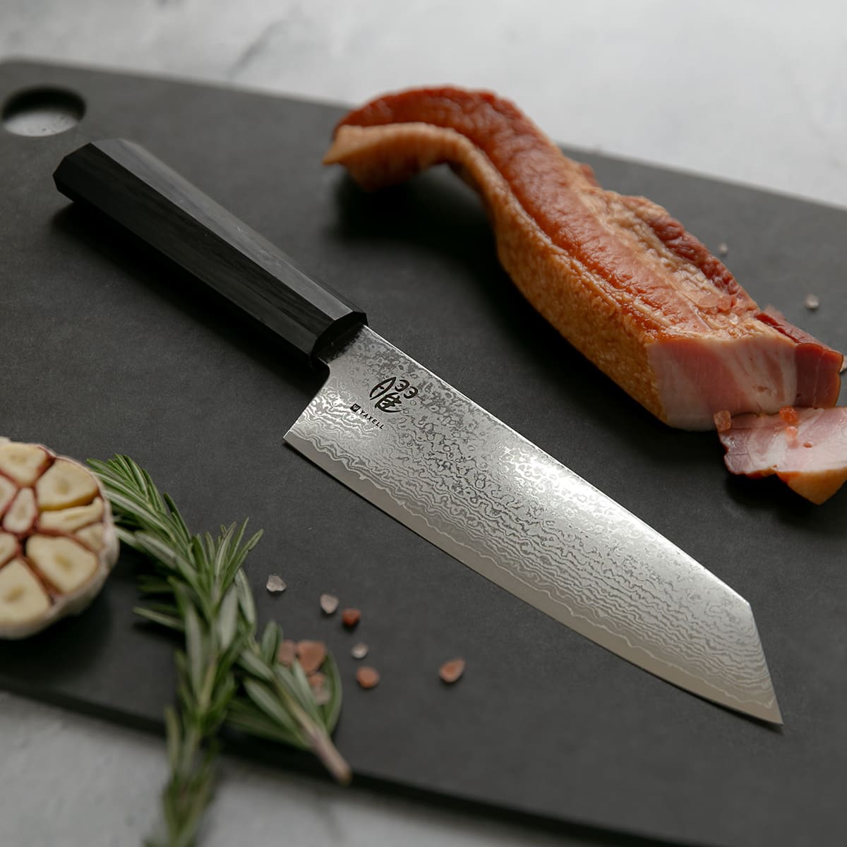 ヤクセル（YAXELL） 特典付き 三徳包丁 17cm 曜 たくみ ダマスカス