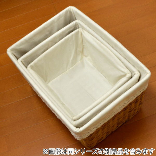 ちどり産業 収納バスケット 天然素材 レース Mサイズ 3個セット （ 幅