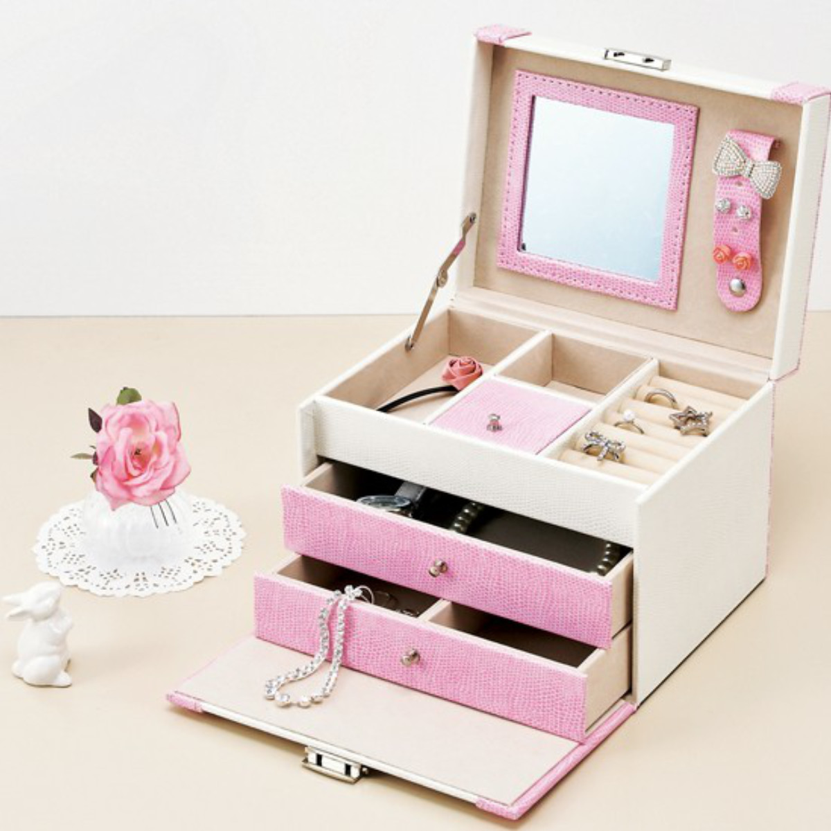 小物収納 スウィート ジュエリーボックス ツートーン アクセサリー