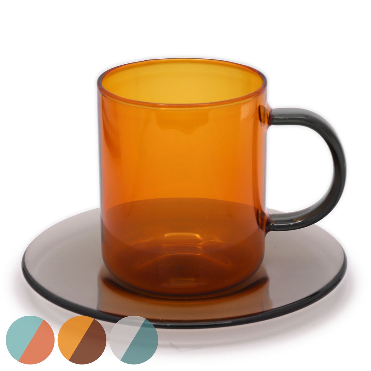 アルタ マグカップ&ソーサー 400ml 耐熱ガラス （ 食洗機対応 電子