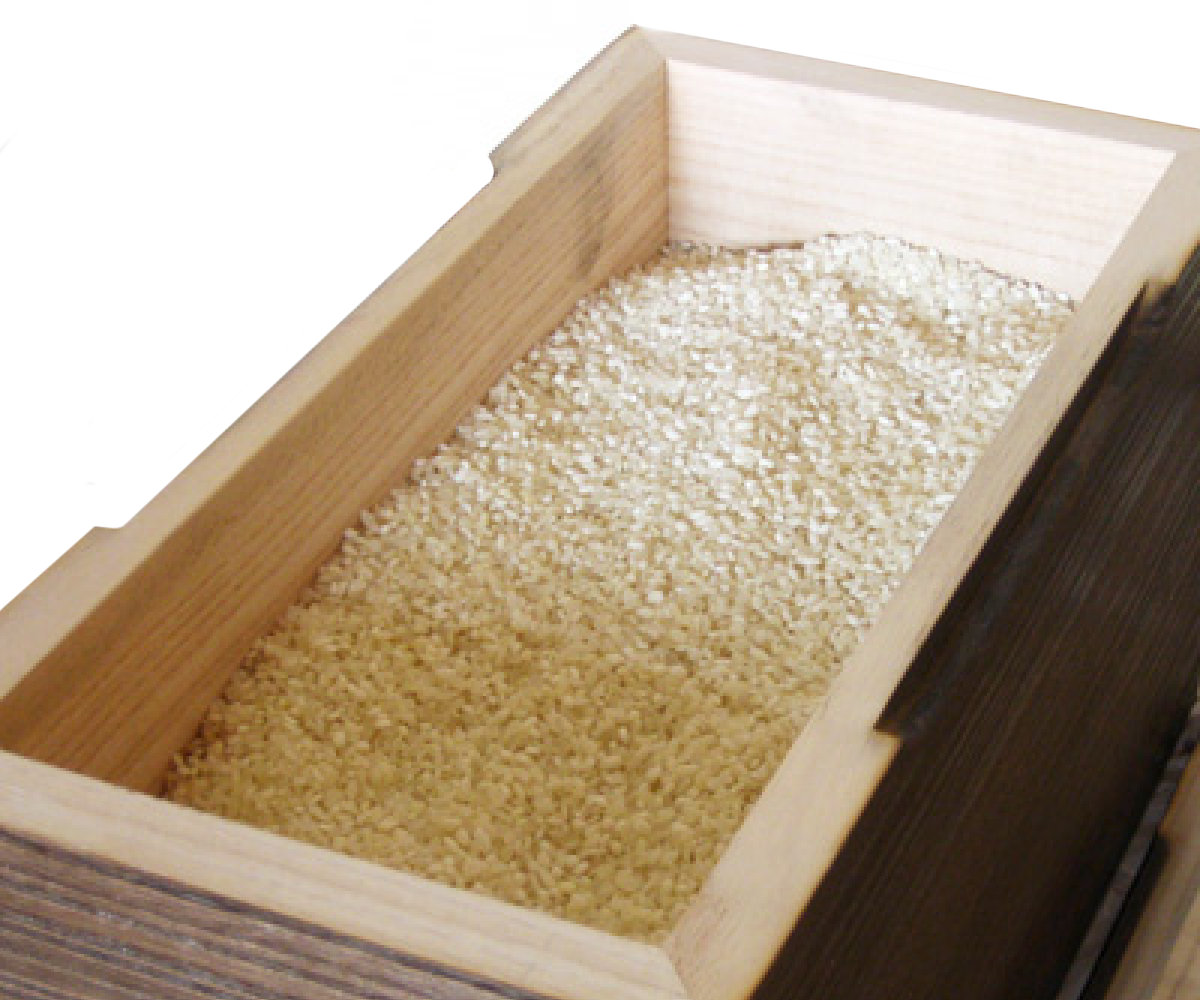 米びつ 10kg 桐の米びつ 焼桐 一合升 すり切り棒付き （ 密閉 日本製 米櫃 こめびつ おしゃれ 調湿 防虫 ）の画像