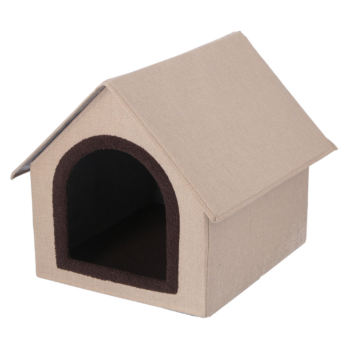 屋根型猫・犬 ハウス グレー&ピンク 楽天市場】ペットハウス 三角屋根 Lサイズ 幅53×奥行59×高さ49.5