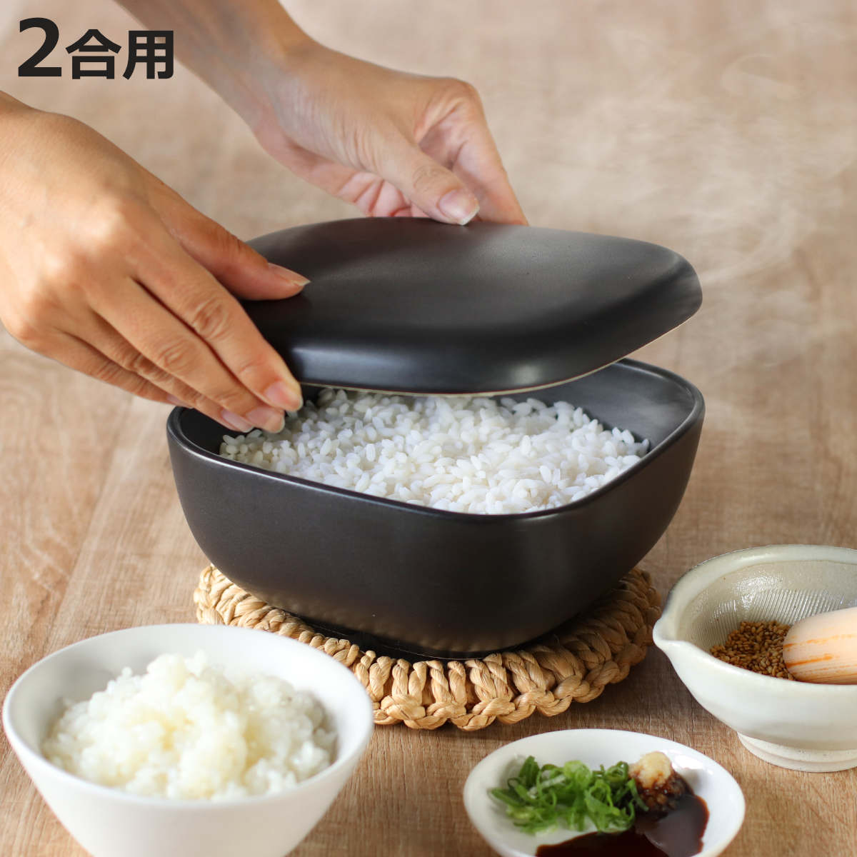 HARIO（ハリオ） おひつ 2合 ご飯釜のおひつ （ HARIO 陶器 電子レンジ