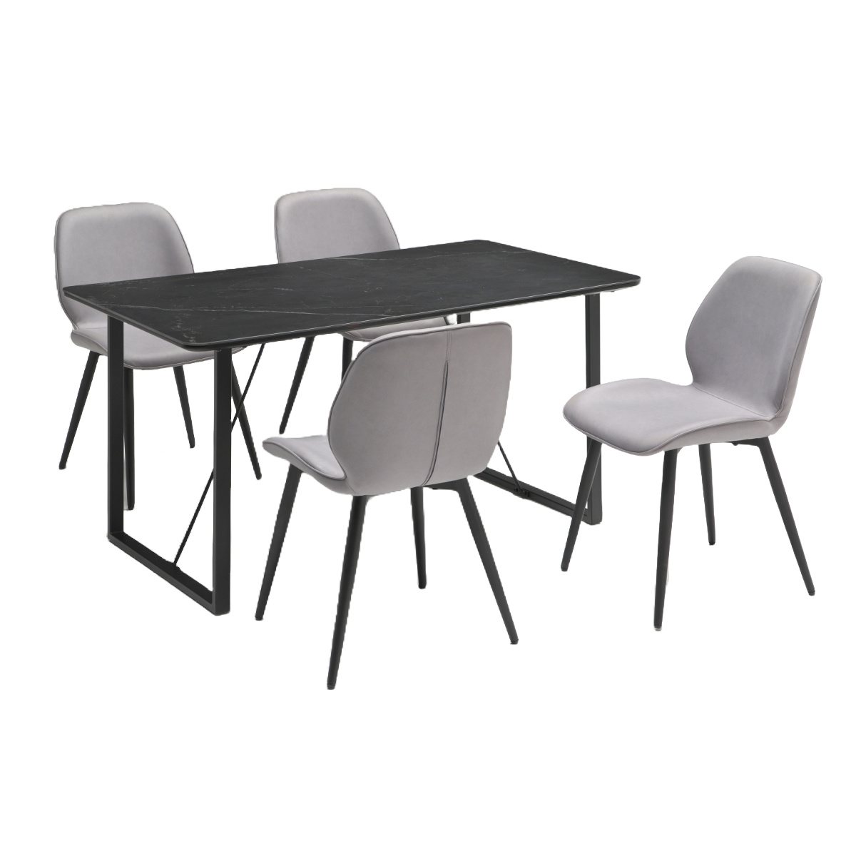 ダイニングテーブルセット 4人掛け テーブル幅140cm 5点セット （ 開梱