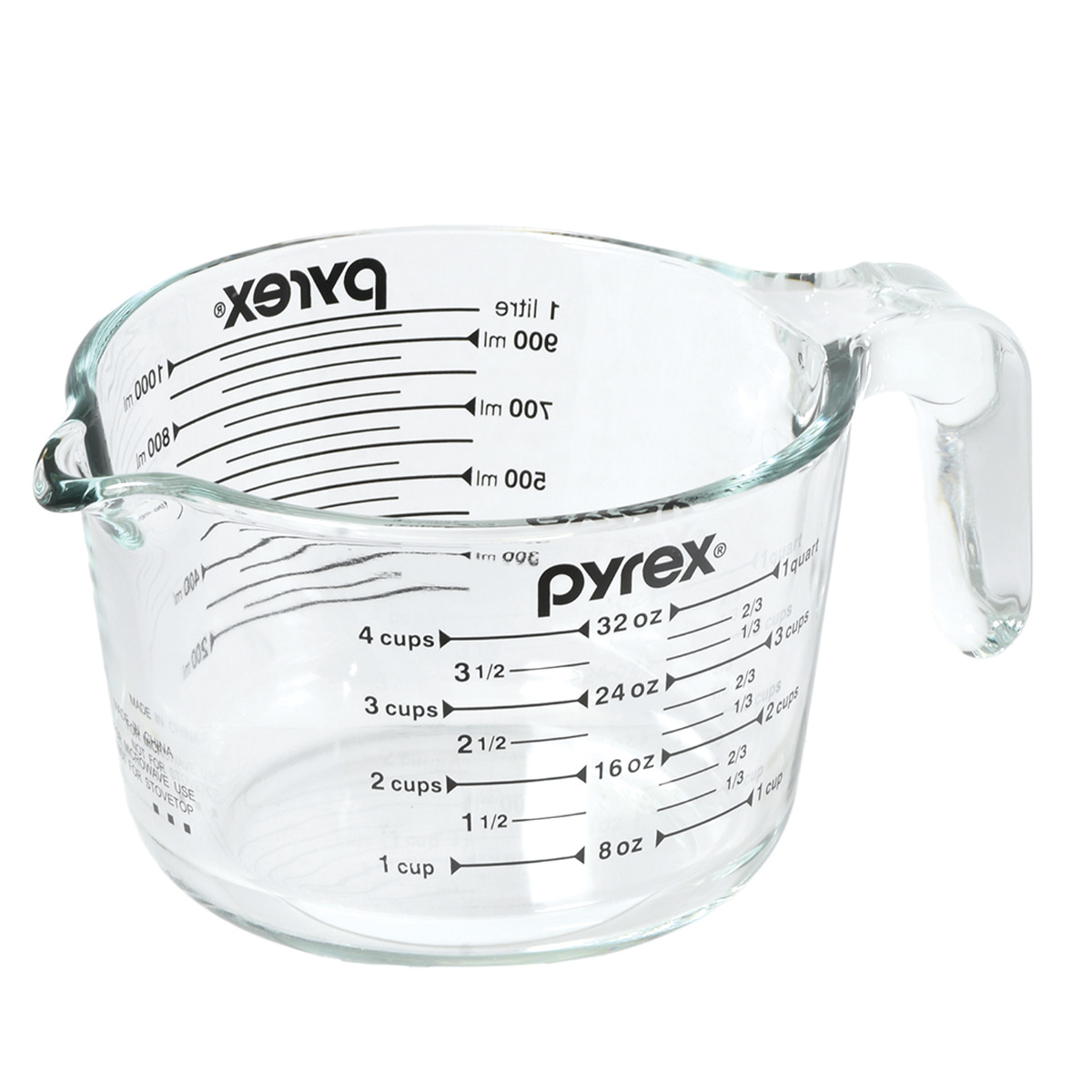 PYREX（パイレックス） 計量カップ 1L 耐熱ガラス 取っ手付き メジャー