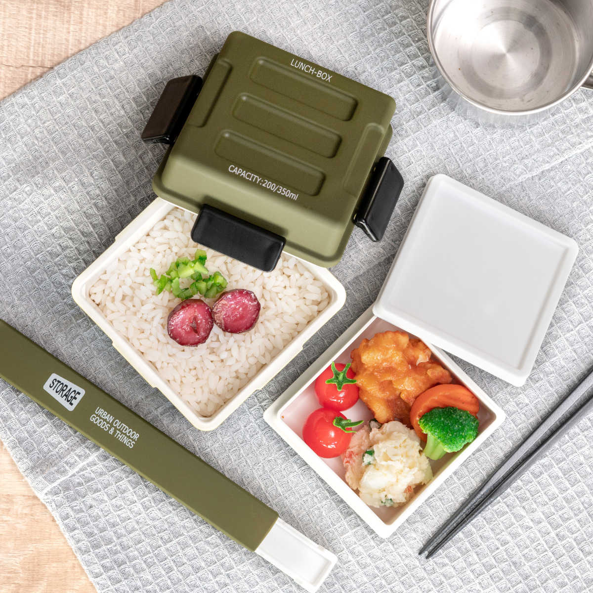 正和 弁当箱 2段 550ml STORAGE スクエアコンテナランチ （ お弁当箱