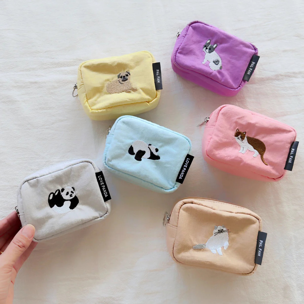 ポーチ パルプチポーチ 動物 布製 （ マルチポーチ コスメポーチ マチあり どうぶつ 小さめ コンパクト 小物入れ かわいい ）