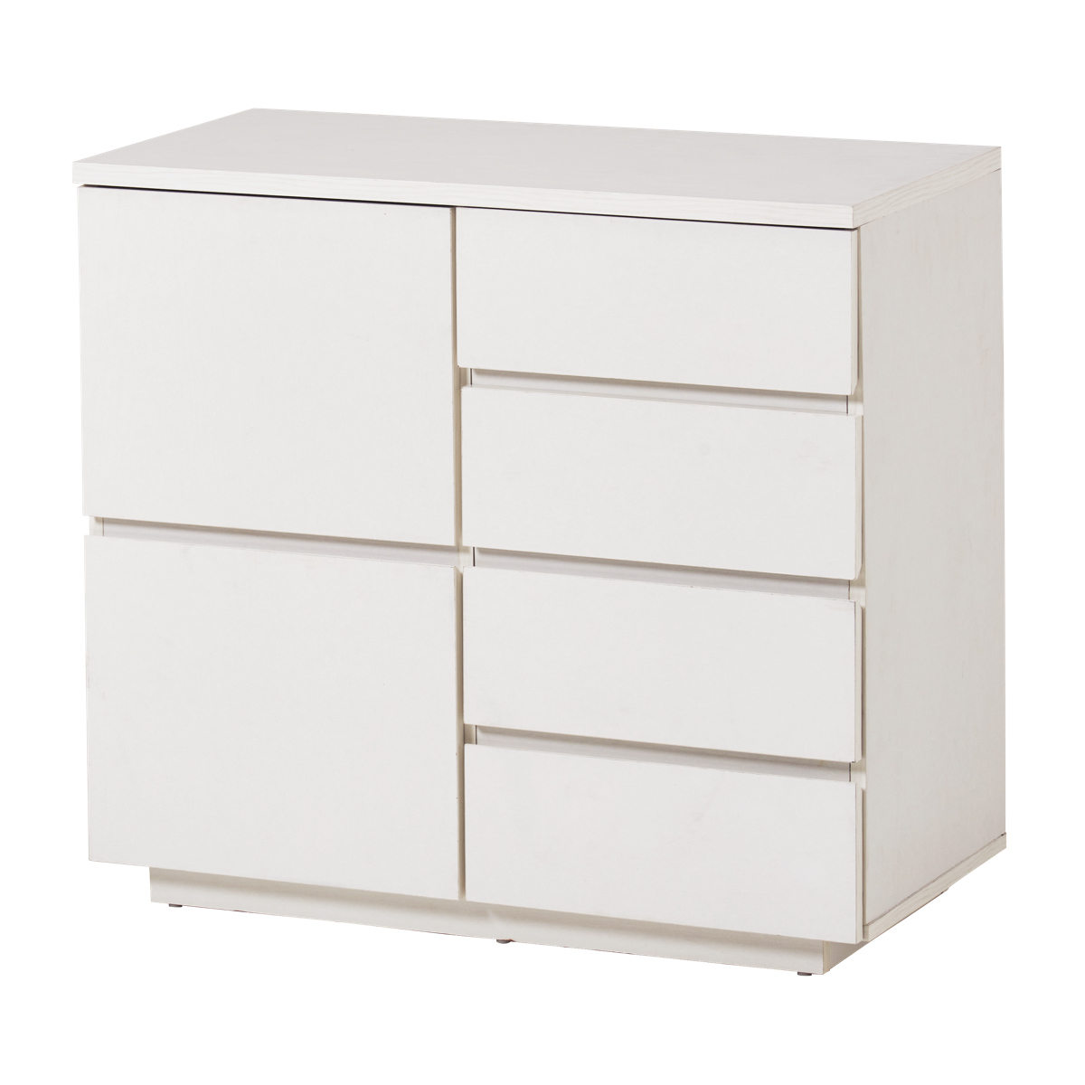 HAGiHARA（萩原） キャビネット 幅79cm 4段 木目調 （ チェスト