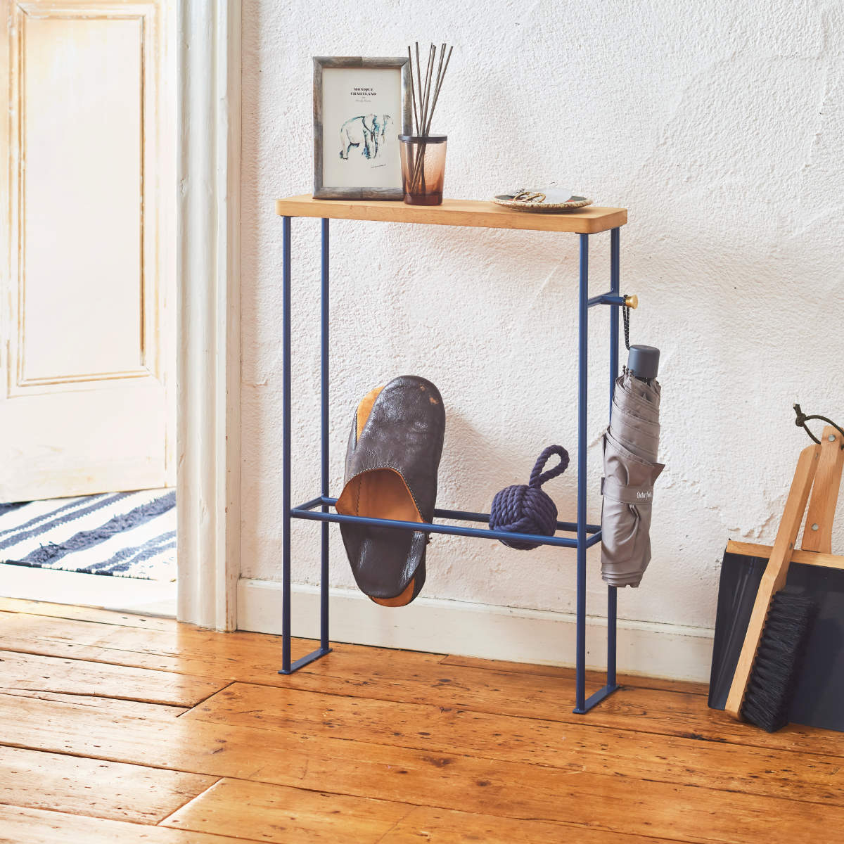 BRUNO（ブルーノ） スリッパラック 天板付きインテリアスリムラック