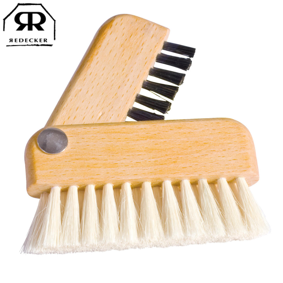 Redecker レデッカー ノートPCブラシ 7.5cm 山羊毛 馬毛 （ パソコン 掃除ブラシ ミニ 山羊毛ブラシ 2WAY 柔らかい かため ハンディ ブラシ ほこり取り ）