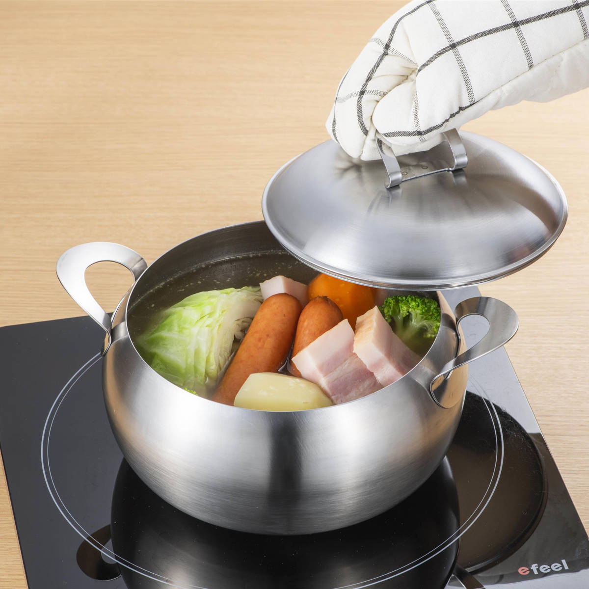 下村企販 スープ＆カレーポット 20cm IH対応 ステンレス製 日本製