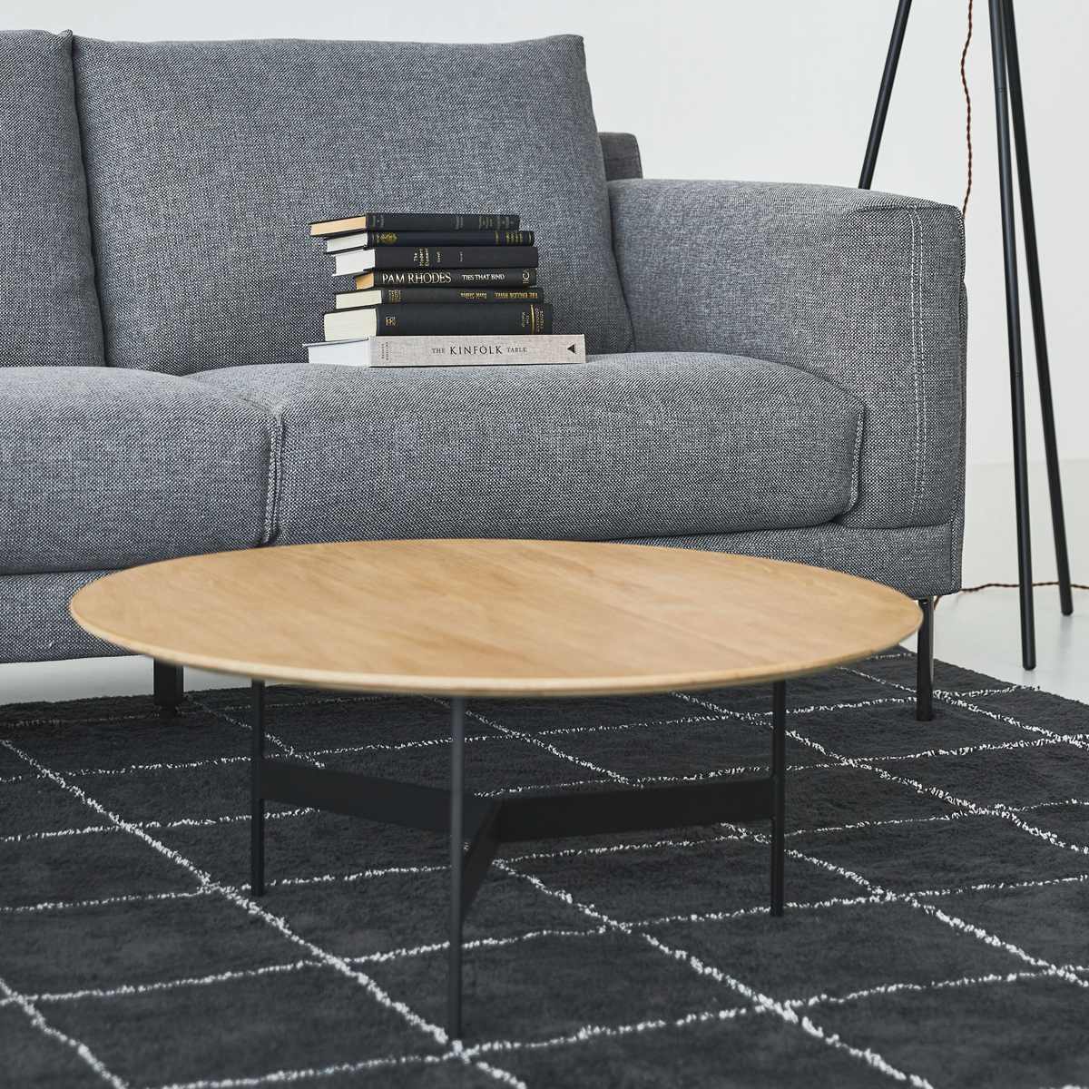 東谷 センターテーブル 幅78cm アイアンレッグ ラウンドテーブル