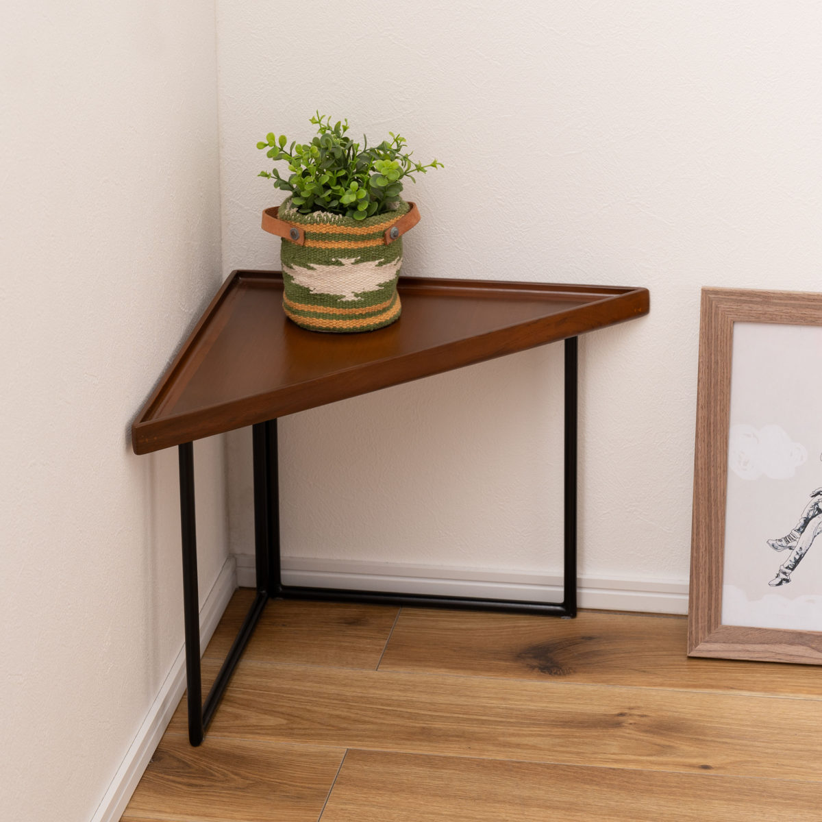 LOWYA コーナー用三角形テーブル 東谷 ミニテーブル コーナー Sサイズ 幅40cm （ 三角 トライアングル