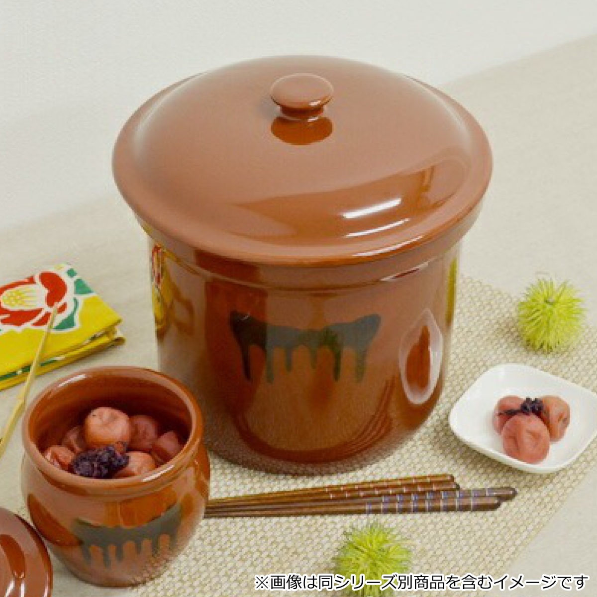 漬物容器 切立かめ 5号 9L 蓋付き 陶器 （ 漬物樽 つけもの容器 漬け物