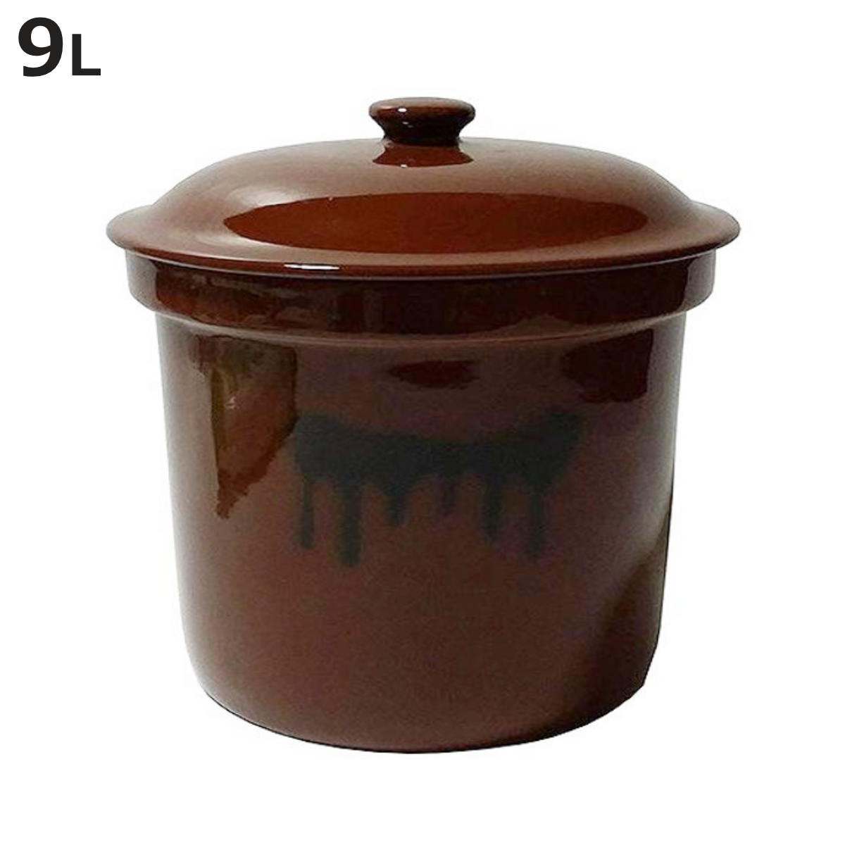 漬物容器 切立かめ 5号 9L 蓋付き 陶器 （ 漬物樽 つけもの容器 漬け物