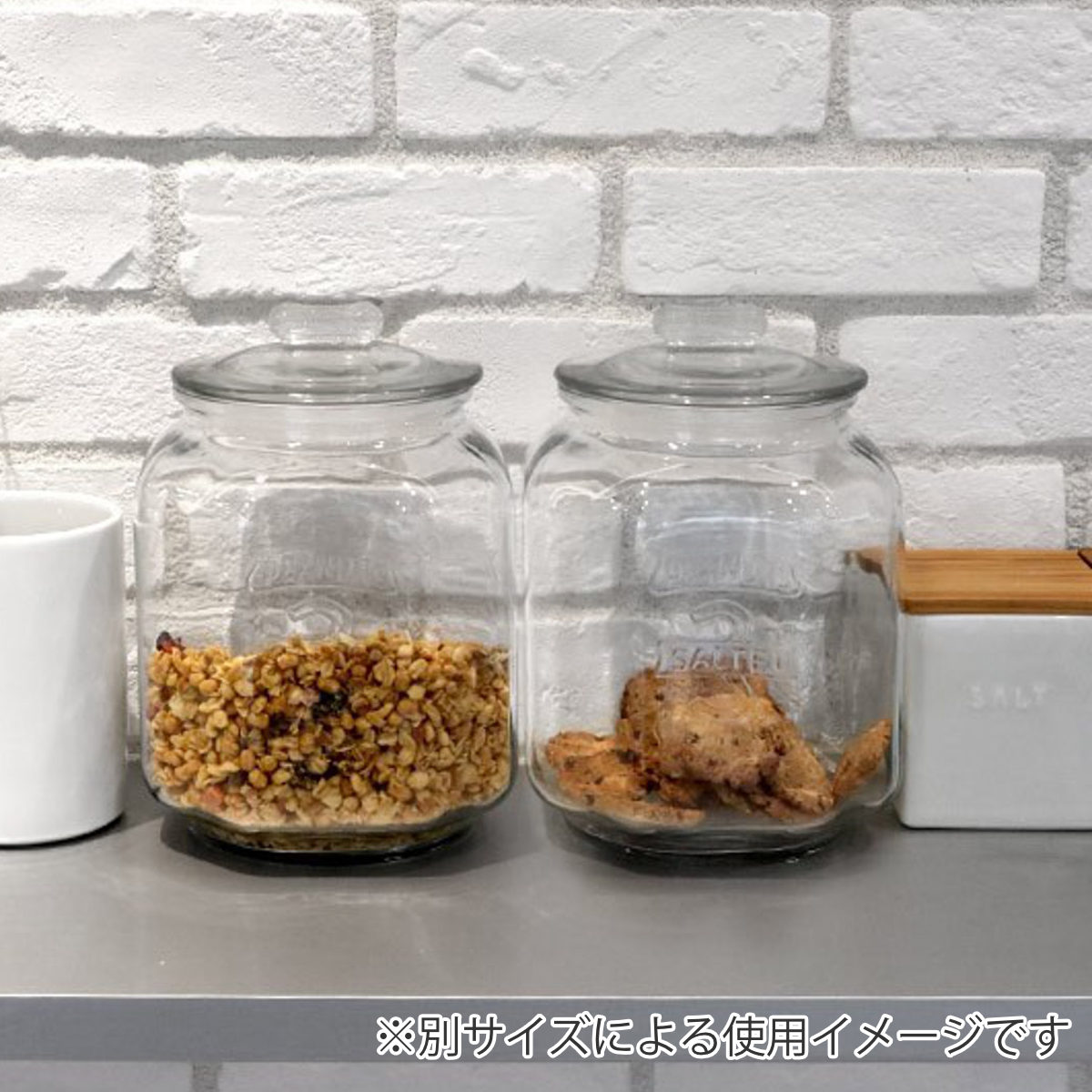 保存容器 7L クッキージャー ガラス ワイド （ キャニスター ガラス