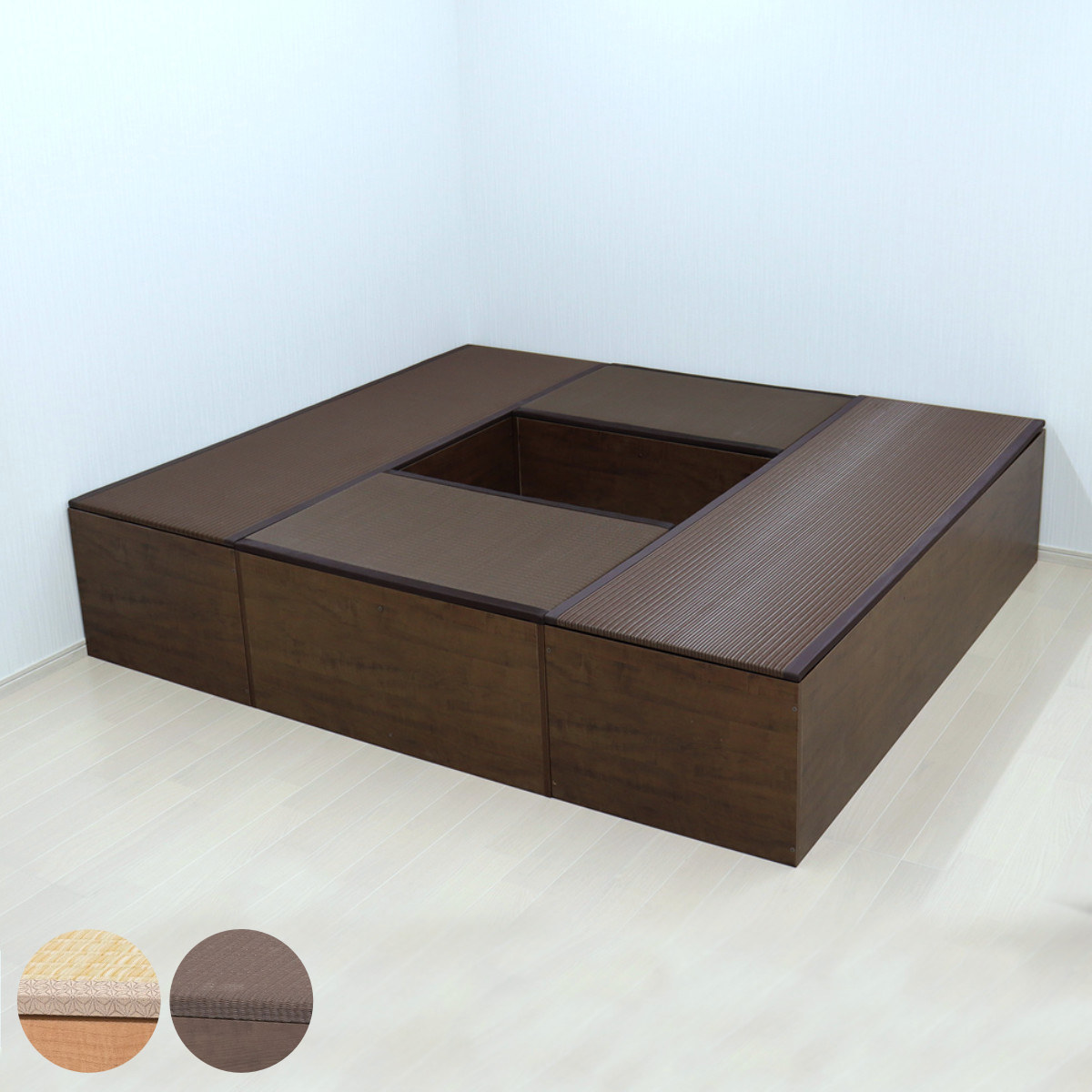 樹脂畳ユニット Bセット ハイタイプ 幅180cm×2 幅90cm×2 収納付ベンチ （ 高さ45cm 畳 小上がり 収納 ベンチ 収納ボックス セット ）