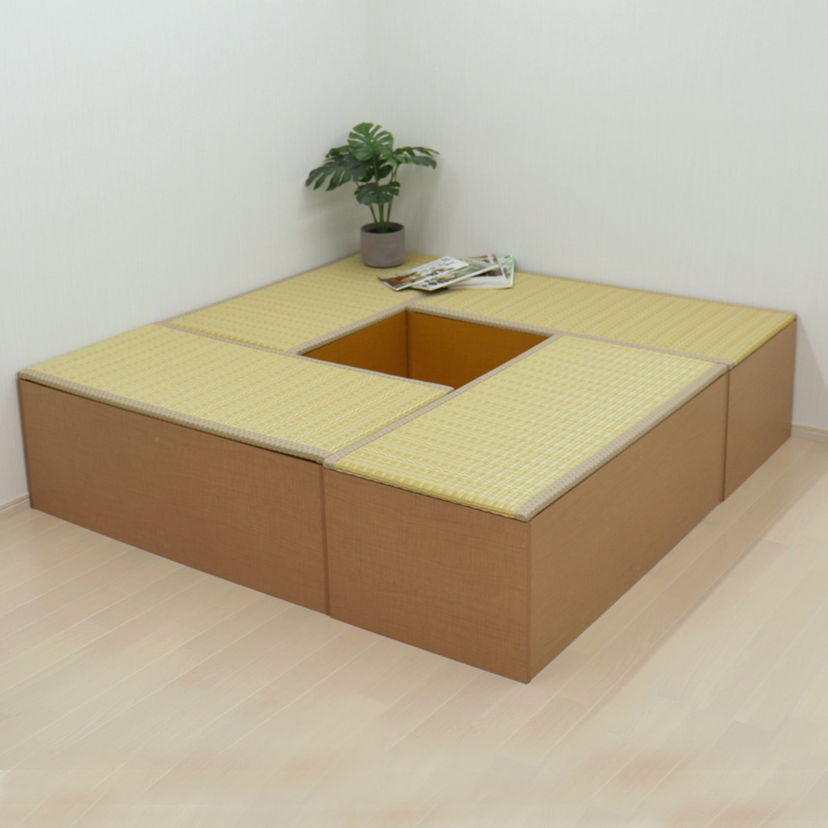樹脂畳ユニット Mセット ハイタイプ 幅120cm×4 収納付ベンチ （ 高さ