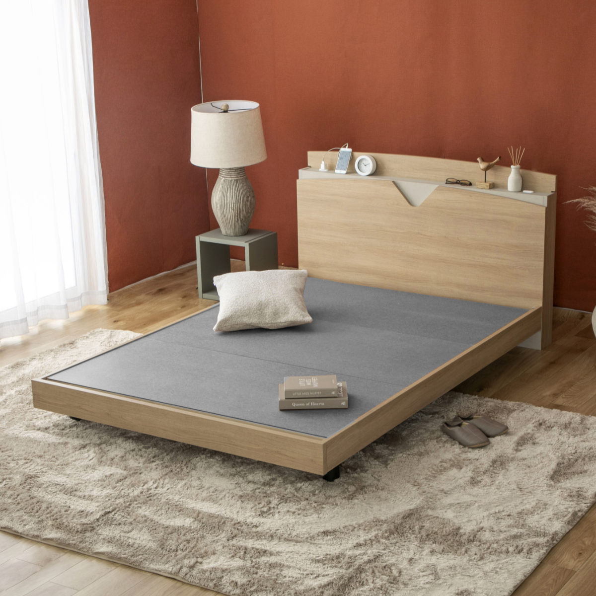 デザインベッド シングル AYAMI ツートン 日本製 Apel （ コンセント