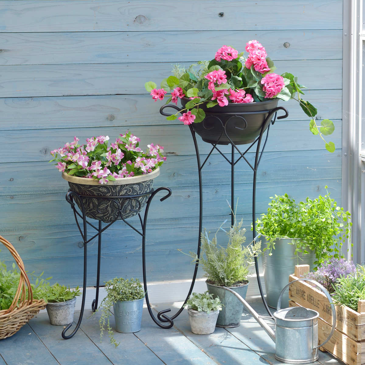 プランタースタンド デコレーションスタンド 高さ68.5cm （ フラワー