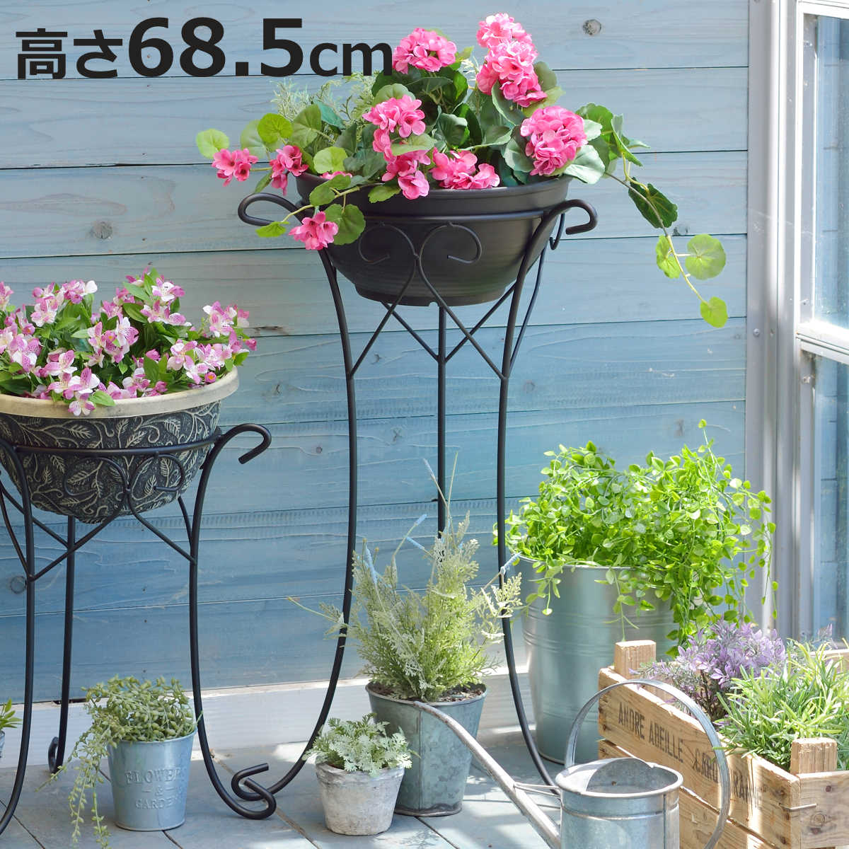 プランタースタンド デコレーションスタンド 高さ68.5cm （ フラワー