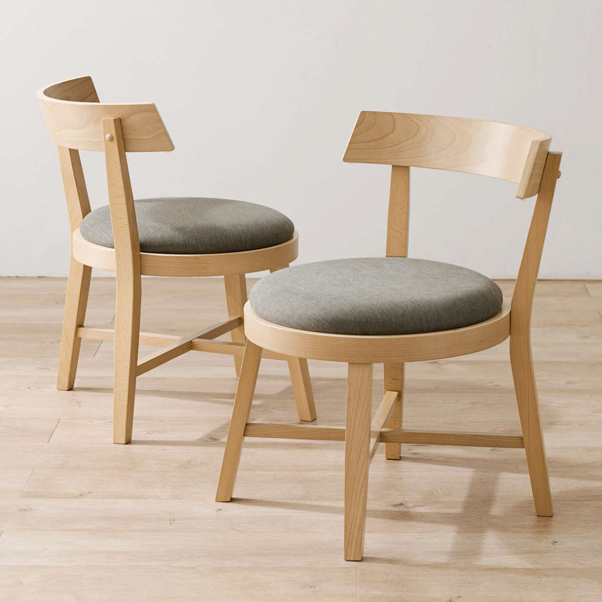 HAGiHARA（萩原） ダイニングチェア 同色2脚セット 座面高43cm 正円座