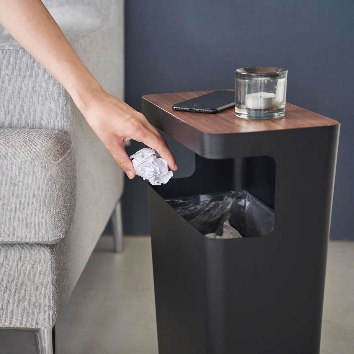 RIN（山崎実業） 山崎実業 RIN 天板付きトラッシュカン リン 角型